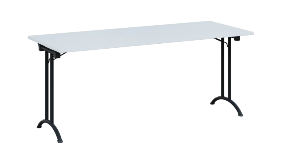 SLA 180 lak skládací jednací stůl 1800x700, deska 25 mm, podnož černý lak, deska bílá